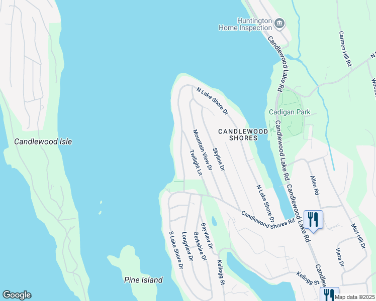 map of restaurants, bars, coffee shops, grocery stores, and more near 30 Twilight Lane in Brookfield
