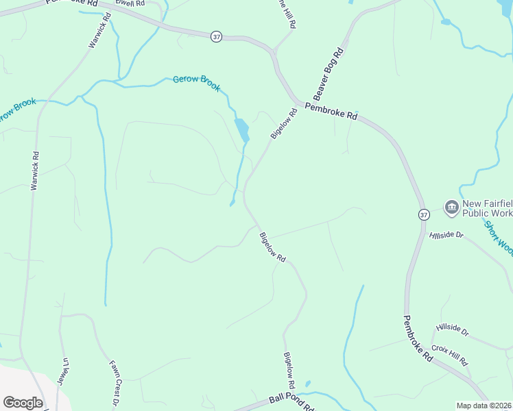 map of restaurants, bars, coffee shops, grocery stores, and more near 58 Bigelow Road in New Fairfield