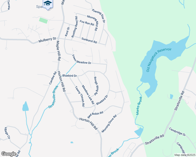map of restaurants, bars, coffee shops, grocery stores, and more near 55 Rough Wing Road in Naugatuck