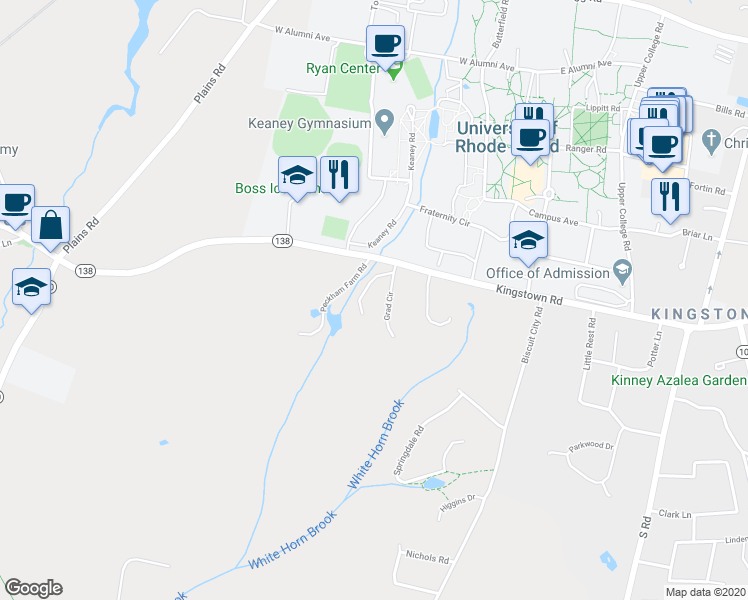 map of restaurants, bars, coffee shops, grocery stores, and more near 2900 Kingstown Road in South Kingstown