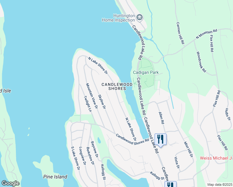 map of restaurants, bars, coffee shops, grocery stores, and more near 57 North Lake Shore Drive in Brookfield