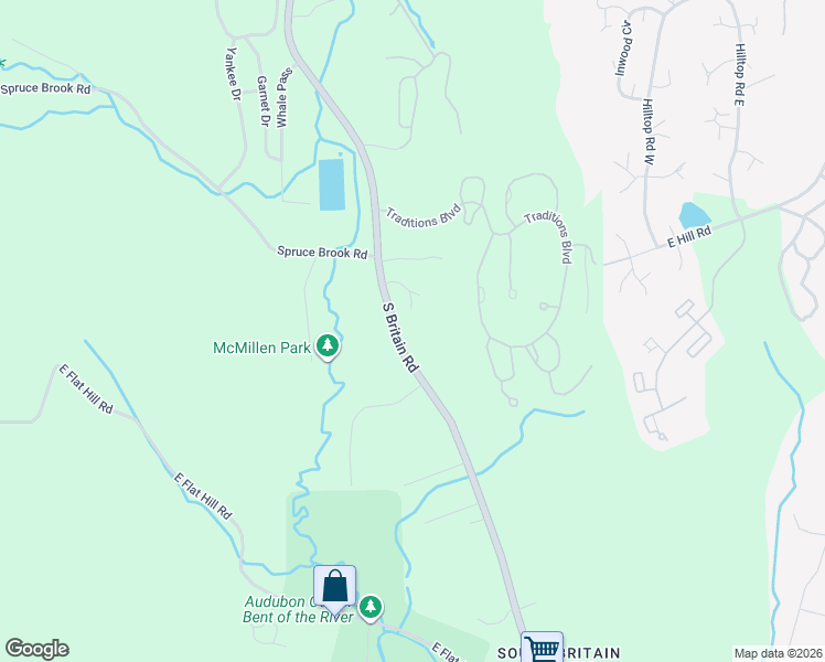 map of restaurants, bars, coffee shops, grocery stores, and more near 1066 South Britain Road in Southbury