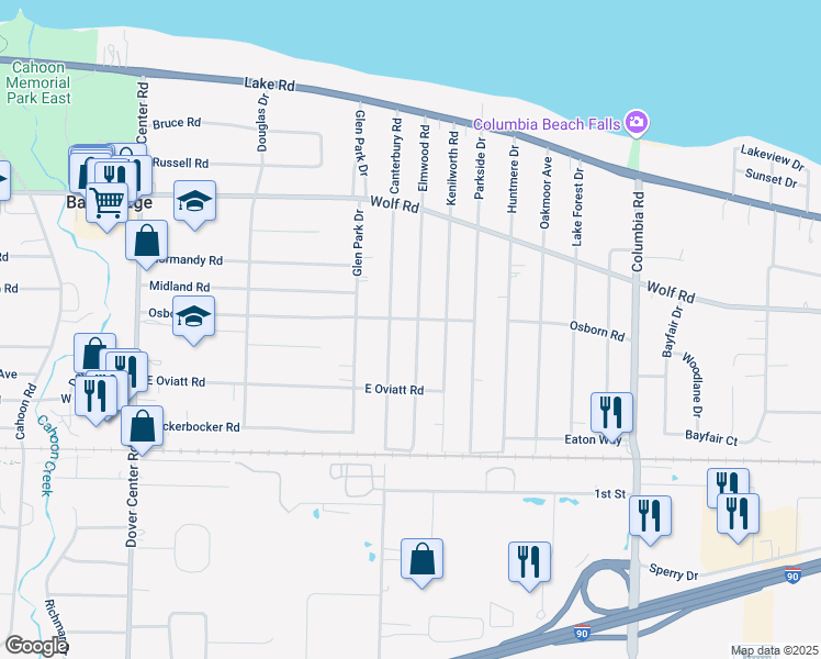 map of restaurants, bars, coffee shops, grocery stores, and more near 508 Elmwood Road in Bay Village