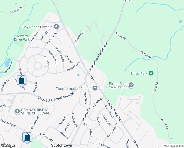 map of restaurants, bars, coffee shops, grocery stores, and more near 1598 Goshen Turnpike in Middletown