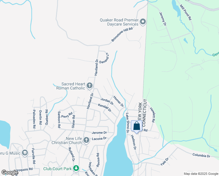 map of restaurants, bars, coffee shops, grocery stores, and more near 44 Allen Drive in Brewster