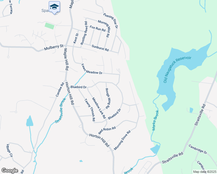 map of restaurants, bars, coffee shops, grocery stores, and more near 55 Rough Wing Road in Naugatuck