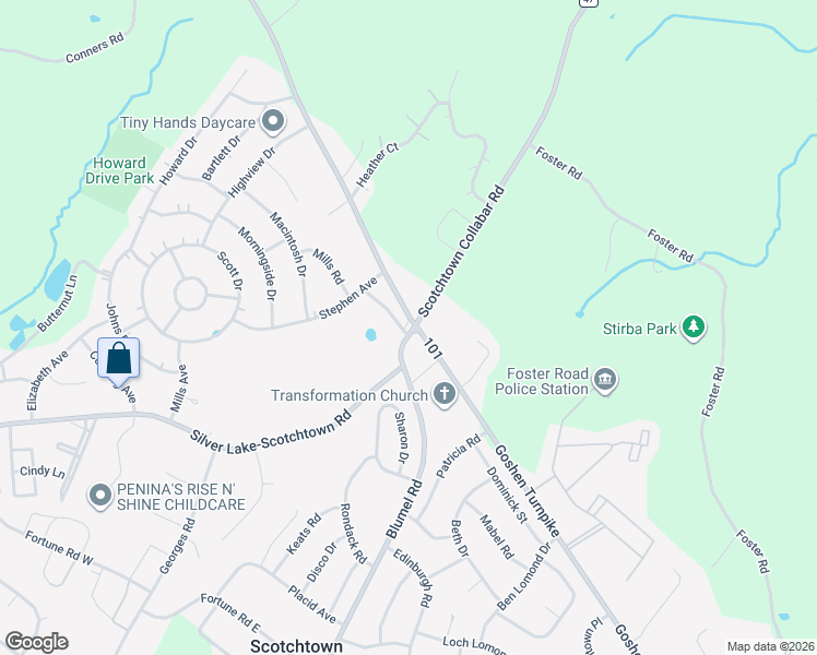 map of restaurants, bars, coffee shops, grocery stores, and more near 1598 Goshen Turnpike in Middletown