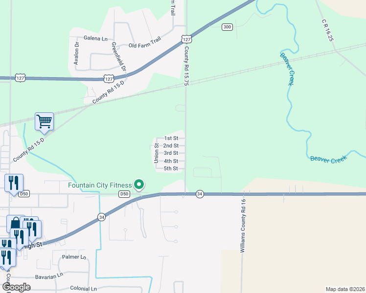 map of restaurants, bars, coffee shops, grocery stores, and more near 23 2nd Street in Bryan
