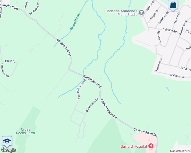 map of restaurants, bars, coffee shops, grocery stores, and more near 1116 Wallingford Road in Cheshire