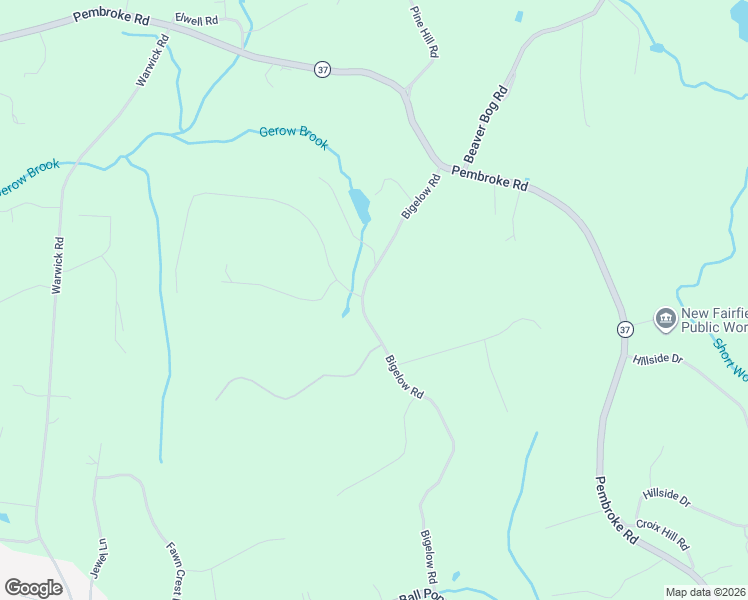 map of restaurants, bars, coffee shops, grocery stores, and more near 58 Bigelow Road in New Fairfield