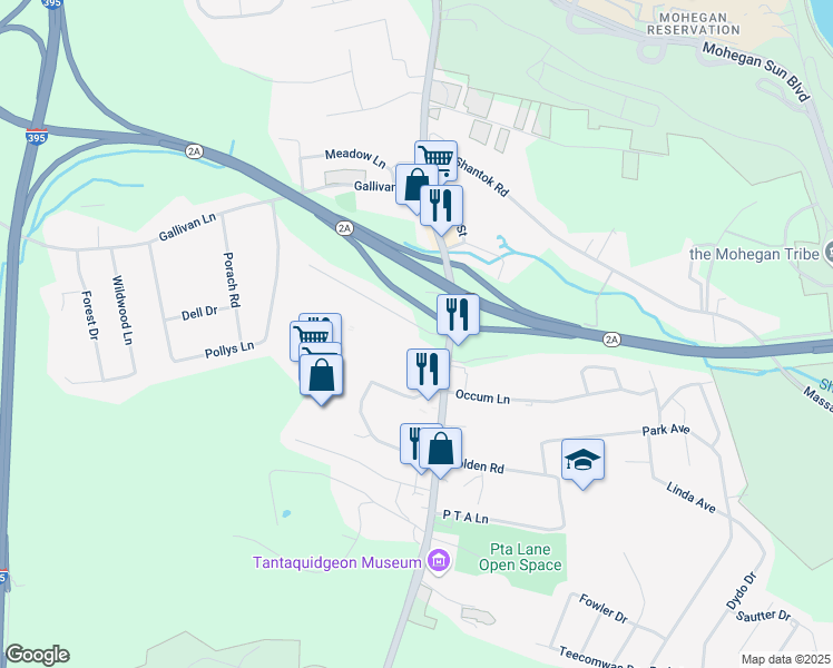 map of restaurants, bars, coffee shops, grocery stores, and more near 16 Podurgiel Lane in Montville
