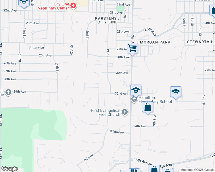map of restaurants, bars, coffee shops, grocery stores, and more near 3124 4th Street in Moline