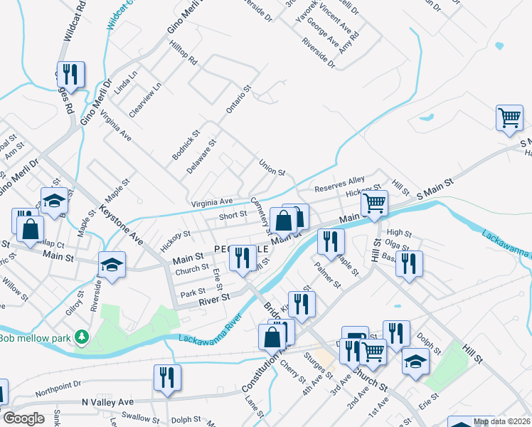 map of restaurants, bars, coffee shops, grocery stores, and more near 315 Cemetery Street in Blakely