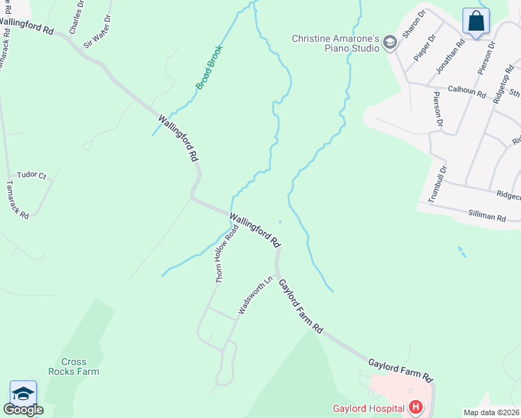 map of restaurants, bars, coffee shops, grocery stores, and more near 1116 Wallingford Road in Cheshire