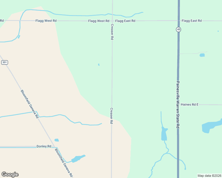 map of restaurants, bars, coffee shops, grocery stores, and more near 9545 Township Highway 299 in North Bloomfield