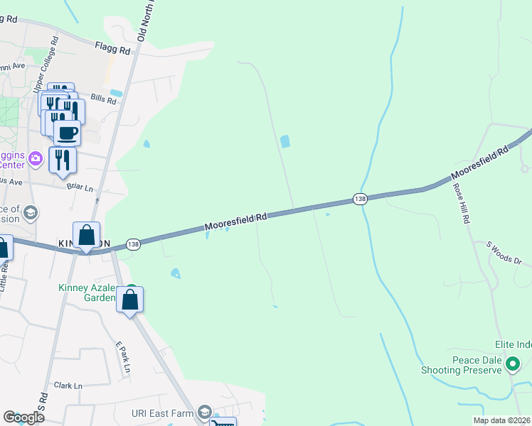 map of restaurants, bars, coffee shops, grocery stores, and more near 1579-1799 Rhode Island 138 in South Kingstown