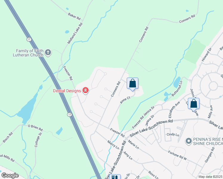 map of restaurants, bars, coffee shops, grocery stores, and more near 101 Connors Road in Middletown