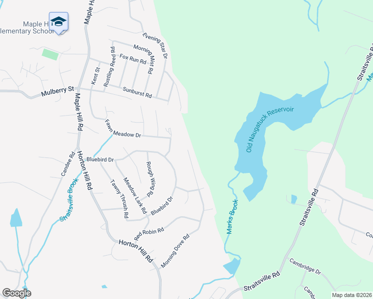map of restaurants, bars, coffee shops, grocery stores, and more near 535 Mulberry Street in Naugatuck