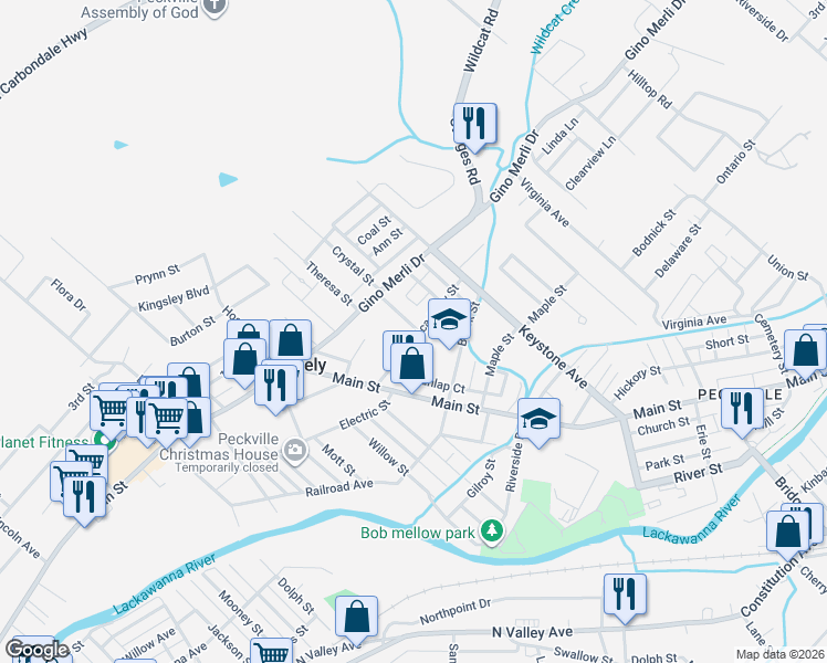 map of restaurants, bars, coffee shops, grocery stores, and more near 517 Academy Street in Blakely