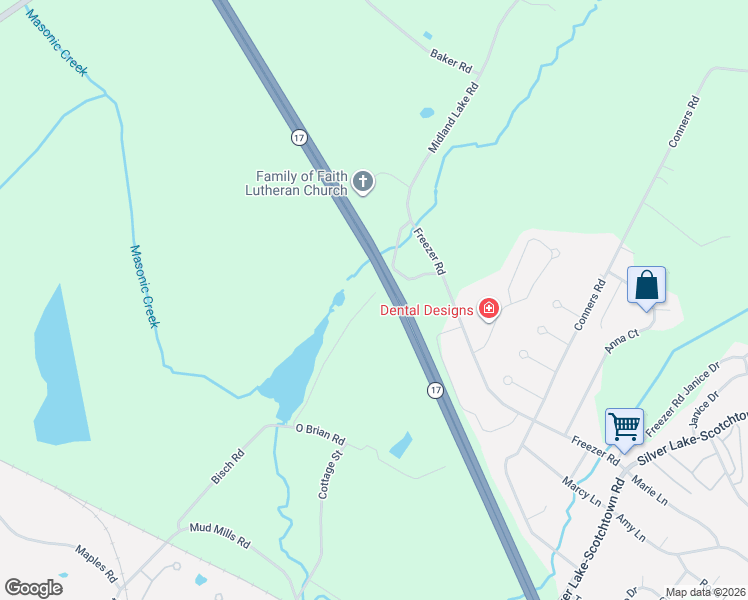map of restaurants, bars, coffee shops, grocery stores, and more near 59 Midland Lake Road in Middletown