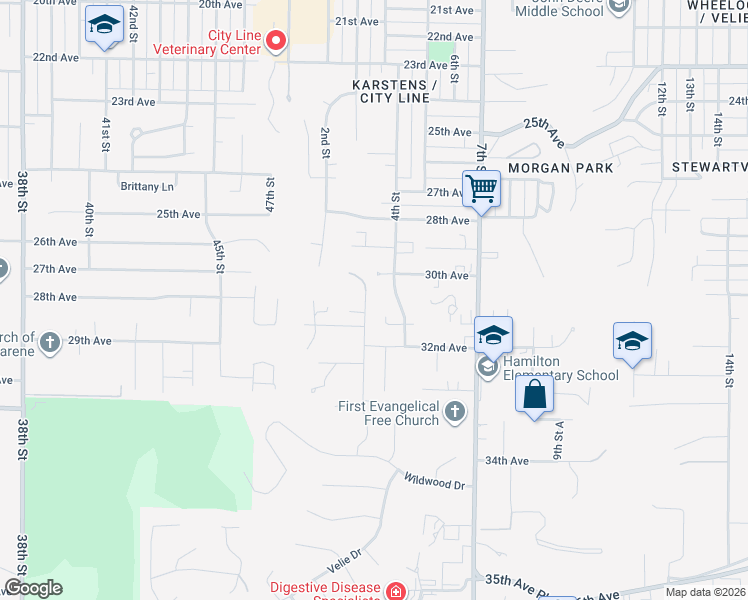 map of restaurants, bars, coffee shops, grocery stores, and more near 308 30th Avenue Court in Moline