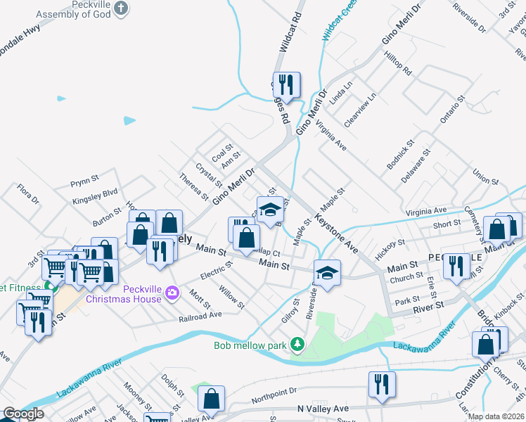 map of restaurants, bars, coffee shops, grocery stores, and more near 517 Academy Street in Blakely