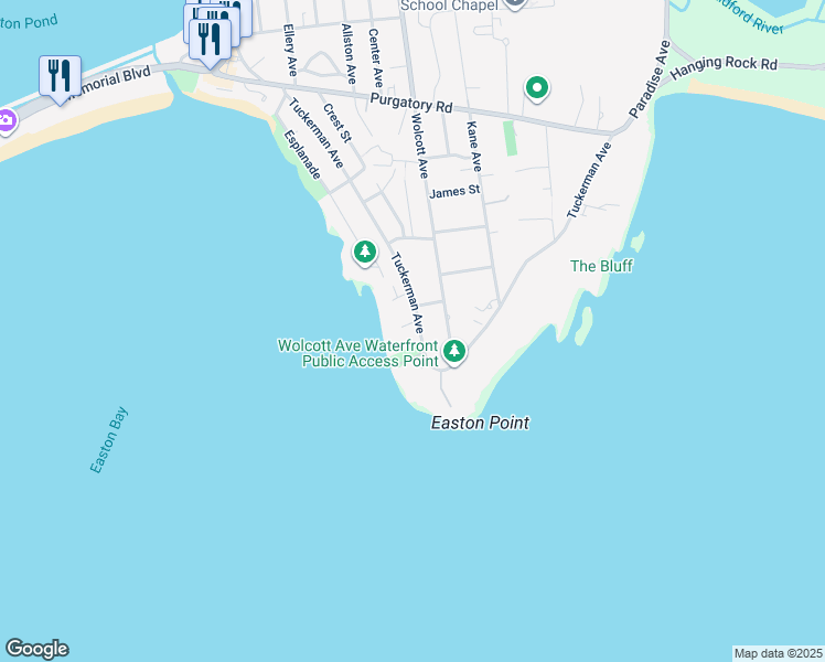 map of restaurants, bars, coffee shops, grocery stores, and more near 299 Tuckerman Avenue in Middletown