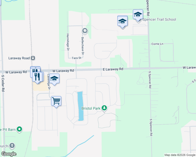 map of restaurants, bars, coffee shops, grocery stores, and more near 1981 Stapleton Road in New Lenox