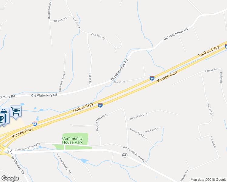 map of restaurants, bars, coffee shops, grocery stores, and more near 28 Church Road in Southbury