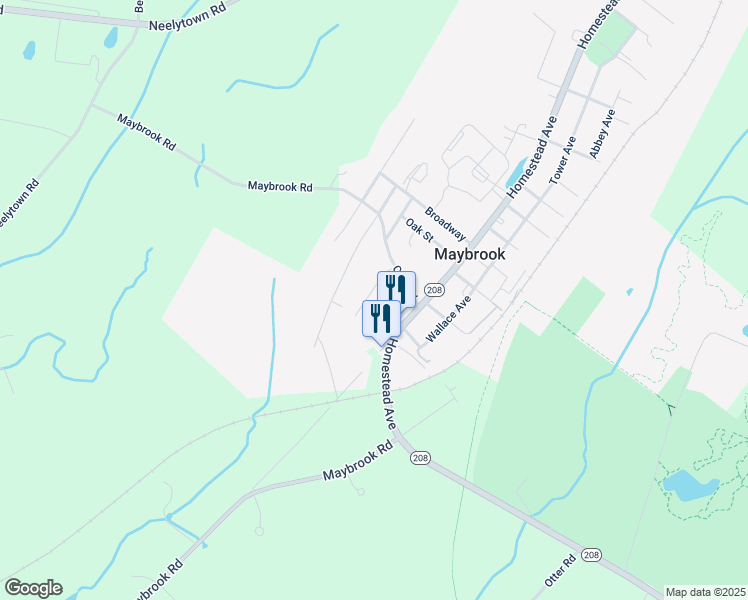 map of restaurants, bars, coffee shops, grocery stores, and more near 100 Logan's Way in Maybrook