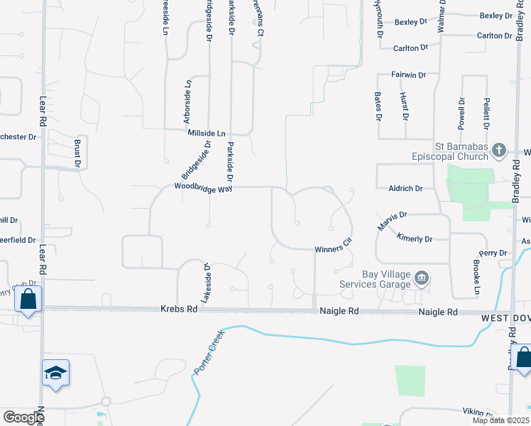 map of restaurants, bars, coffee shops, grocery stores, and more near 31657 Winners Cir in Avon Lake
