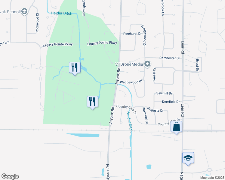 map of restaurants, bars, coffee shops, grocery stores, and more near 730 Jaycox Road in Avon Lake