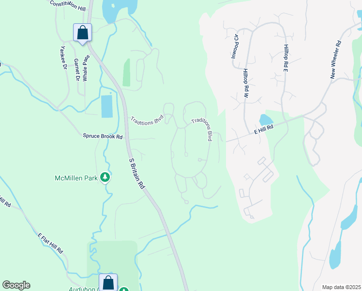 map of restaurants, bars, coffee shops, grocery stores, and more near 2 Freedom Circle in Southbury