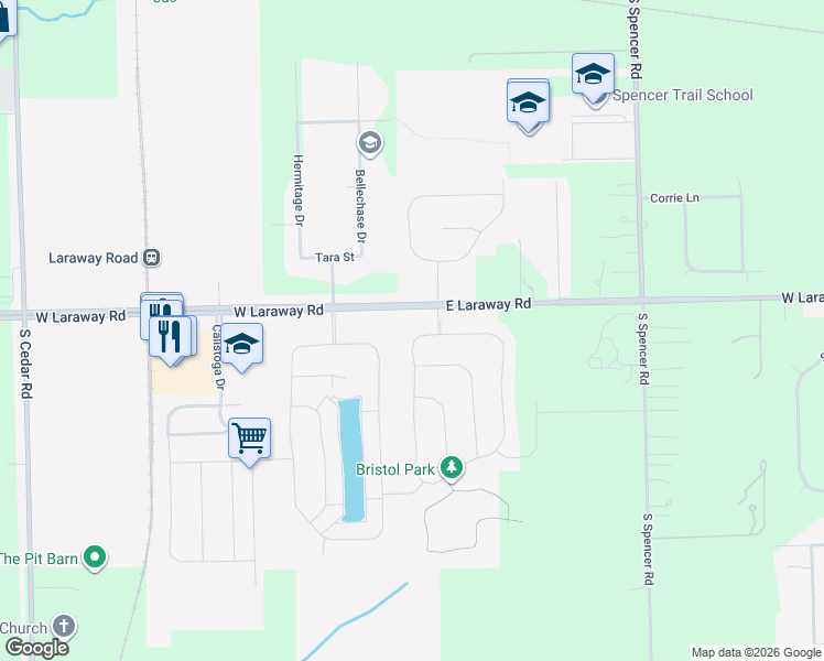 map of restaurants, bars, coffee shops, grocery stores, and more near 1981 Stapleton Road in New Lenox