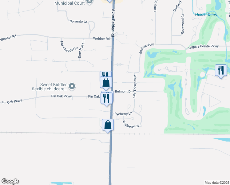 map of restaurants, bars, coffee shops, grocery stores, and more near 689 Avon Belden Road in Avon Lake
