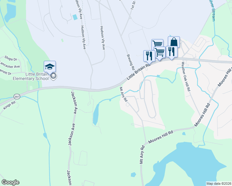 map of restaurants, bars, coffee shops, grocery stores, and more near 120 Mount Airy Road in New Windsor
