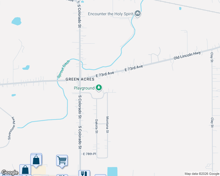 map of restaurants, bars, coffee shops, grocery stores, and more near 3434 74th Avenue in Merrillville