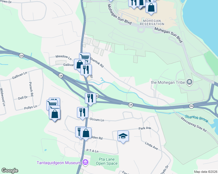 map of restaurants, bars, coffee shops, grocery stores, and more near 73 State Highway 433 in Montville