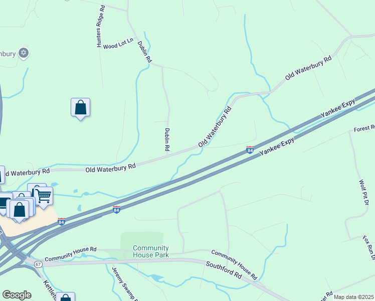 map of restaurants, bars, coffee shops, grocery stores, and more near 336 Old Waterbury Road in Southbury