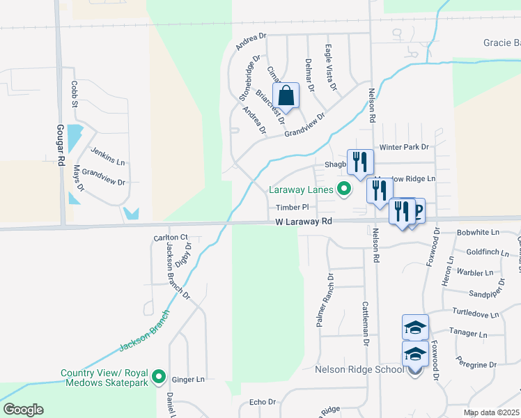 map of restaurants, bars, coffee shops, grocery stores, and more near 1901 Stonebridge Drive in New Lenox