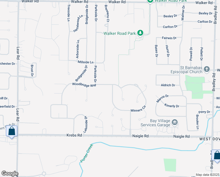 map of restaurants, bars, coffee shops, grocery stores, and more near 31670 Woodbridge Way in Avon Lake