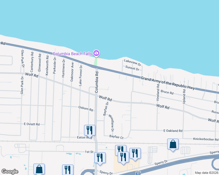 map of restaurants, bars, coffee shops, grocery stores, and more near 25402 Conover Drive in Bay Village