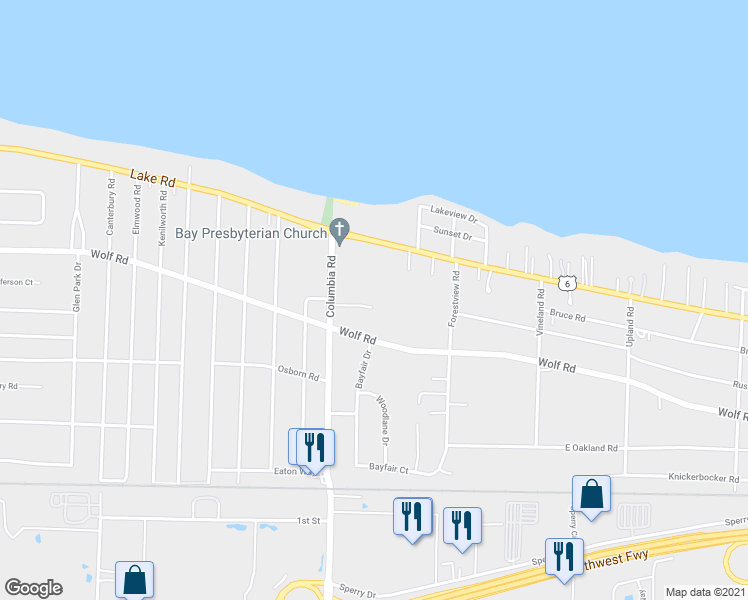 map of restaurants, bars, coffee shops, grocery stores, and more near 25316 Conover Drive in Bay Village