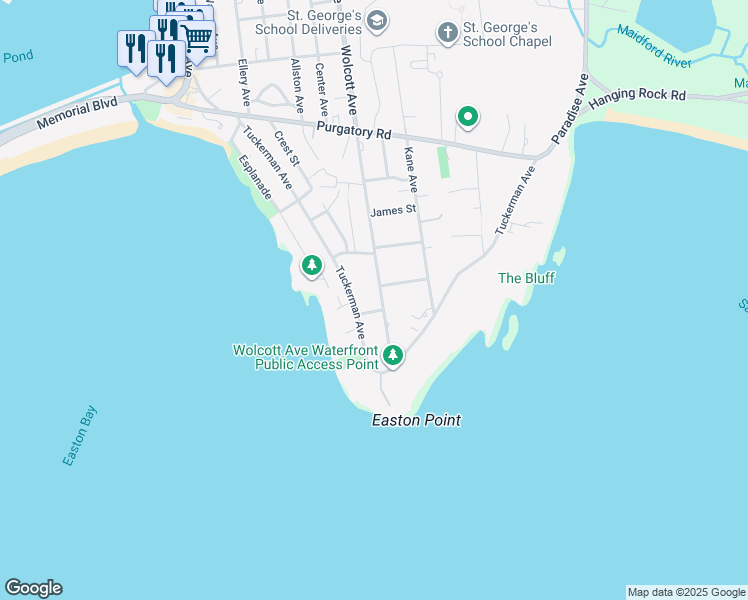 map of restaurants, bars, coffee shops, grocery stores, and more near 4 White Terrace in Middletown