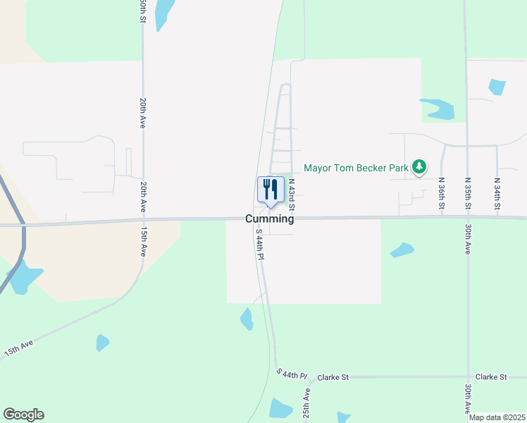 map of restaurants, bars, coffee shops, grocery stores, and more near 137 North 44th Street in Cumming