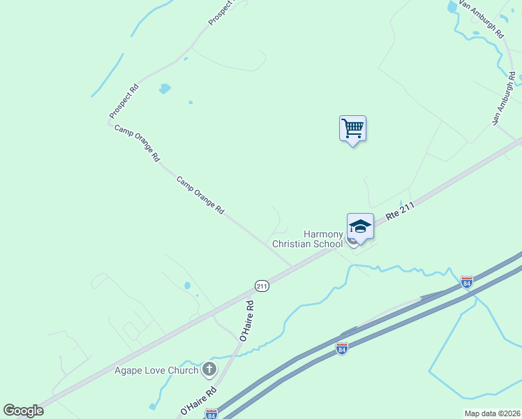 map of restaurants, bars, coffee shops, grocery stores, and more near 40 Camp Orange Road in Middletown