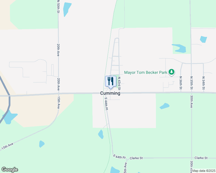 map of restaurants, bars, coffee shops, grocery stores, and more near 137 North 44th Street in Cumming