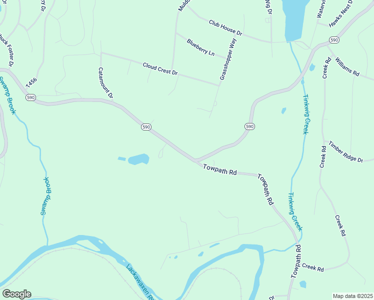 map of restaurants, bars, coffee shops, grocery stores, and more near 1947 Pennsylvania 590 in Hawley