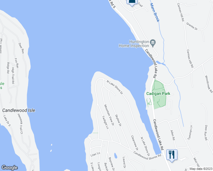 map of restaurants, bars, coffee shops, grocery stores, and more near 95 Clearview Drive in Brookfield