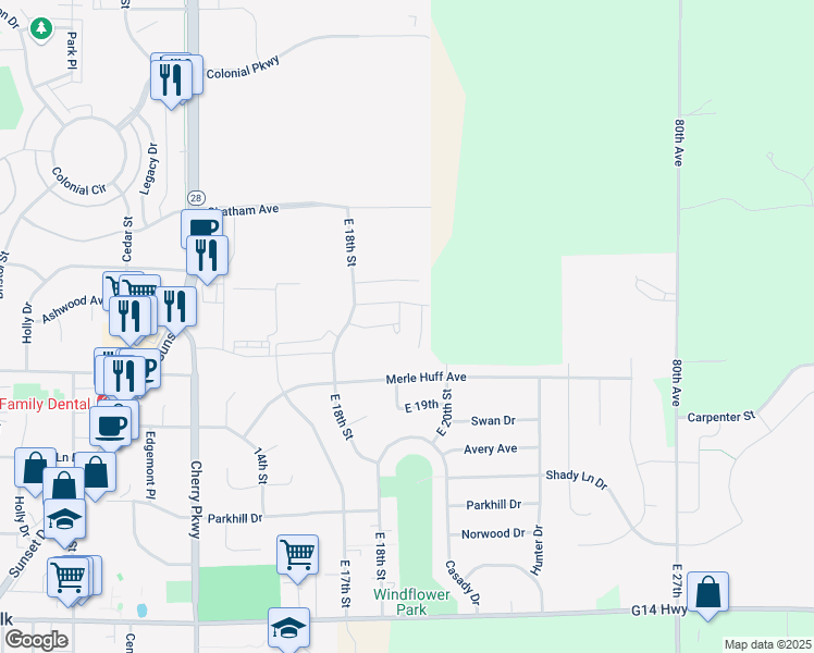 map of restaurants, bars, coffee shops, grocery stores, and more near 1746 Ashwood Avenue in Norwalk